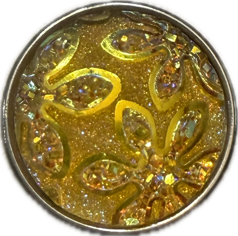 Acrylic Glitter Flower 20mm Snap Charm for Snap Charm Jewelry (Assorted Colors)