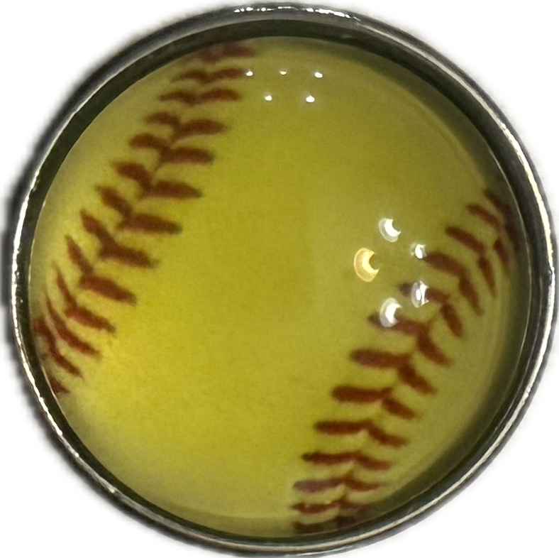 Softball Glass Snap 20mm for Snap Jewelry