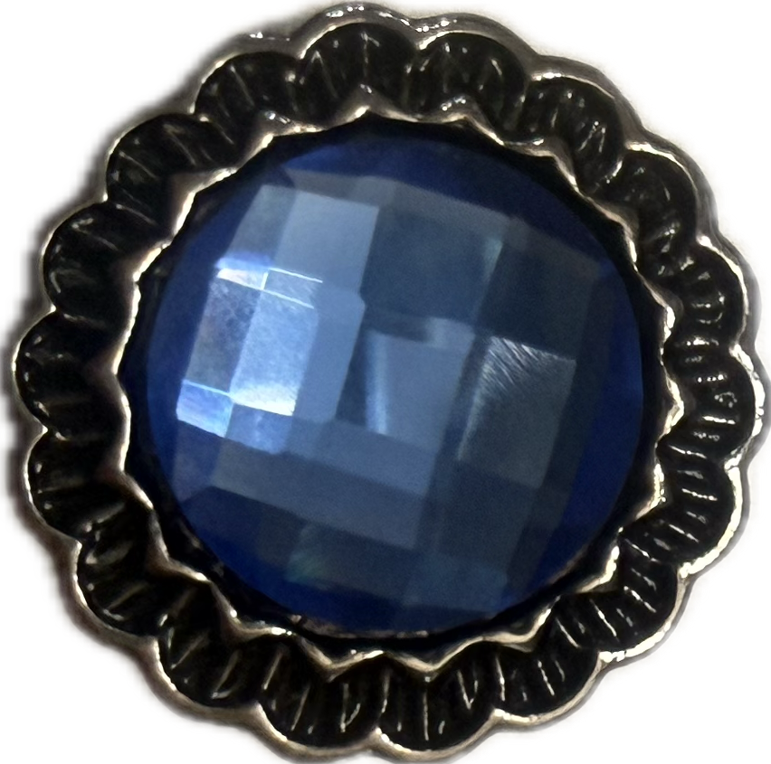 Blue Faceted Metal Snao 20mm Snap Charm for Snap Charm Jewelry