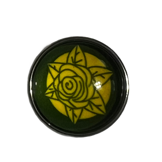 Yellow Rose Flower 20mm Snap Charm