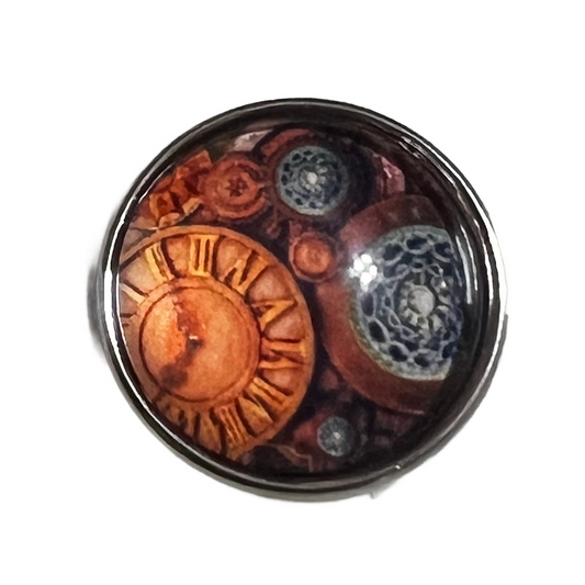 Steam Punk Clock Works Snap Charm 20mm