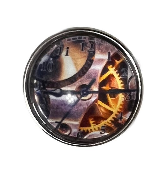 Steam Punk Clock Works Snap Charm 20mm