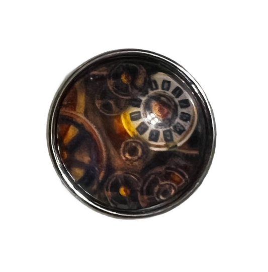 Steam Punk Clock Works Snap Charm 20mm