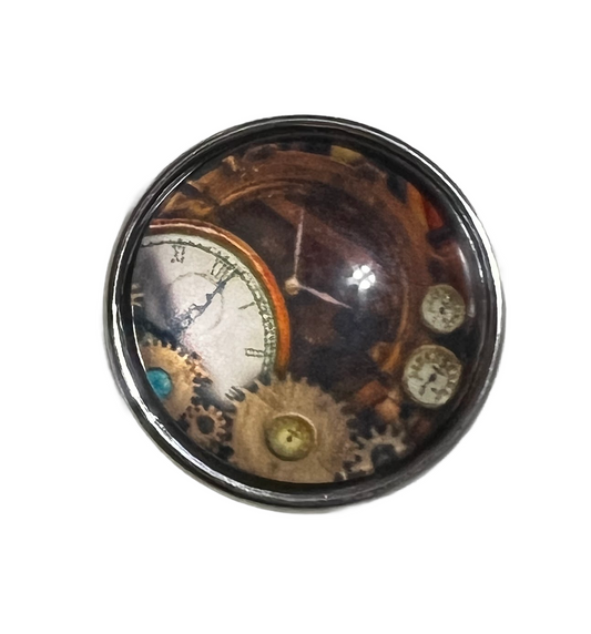 Steam Punk Clock Works Snap Charm 20mm