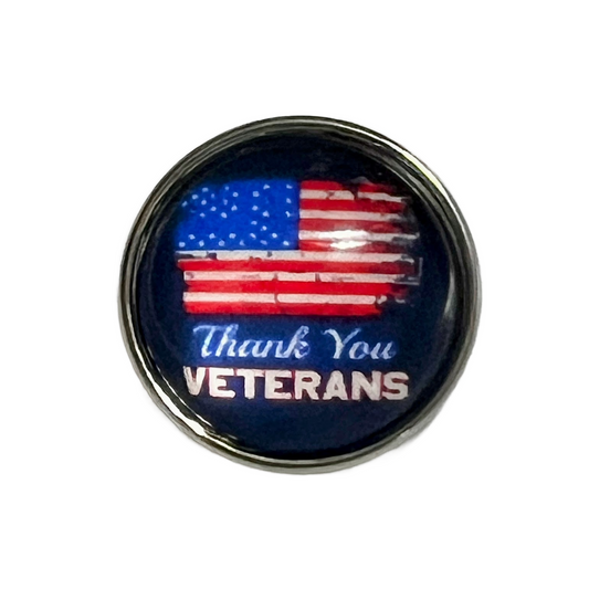 Thank You Veterans US Flag 20mm Snap Charm