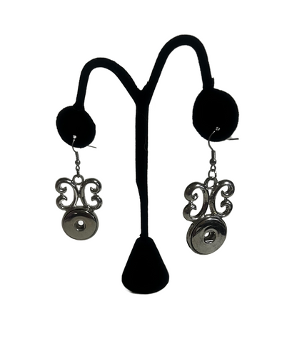 Snap Dangle Filigree 20mm Single Snap Earrings