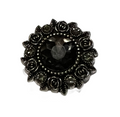Gray Rhinestone Antique Rose 20mm Snap Charm for Snap Jewelry