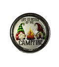 Gnomes "Life is Better By The Campfires"20mm Glass Snap Charm for Snap Charm Jewelry