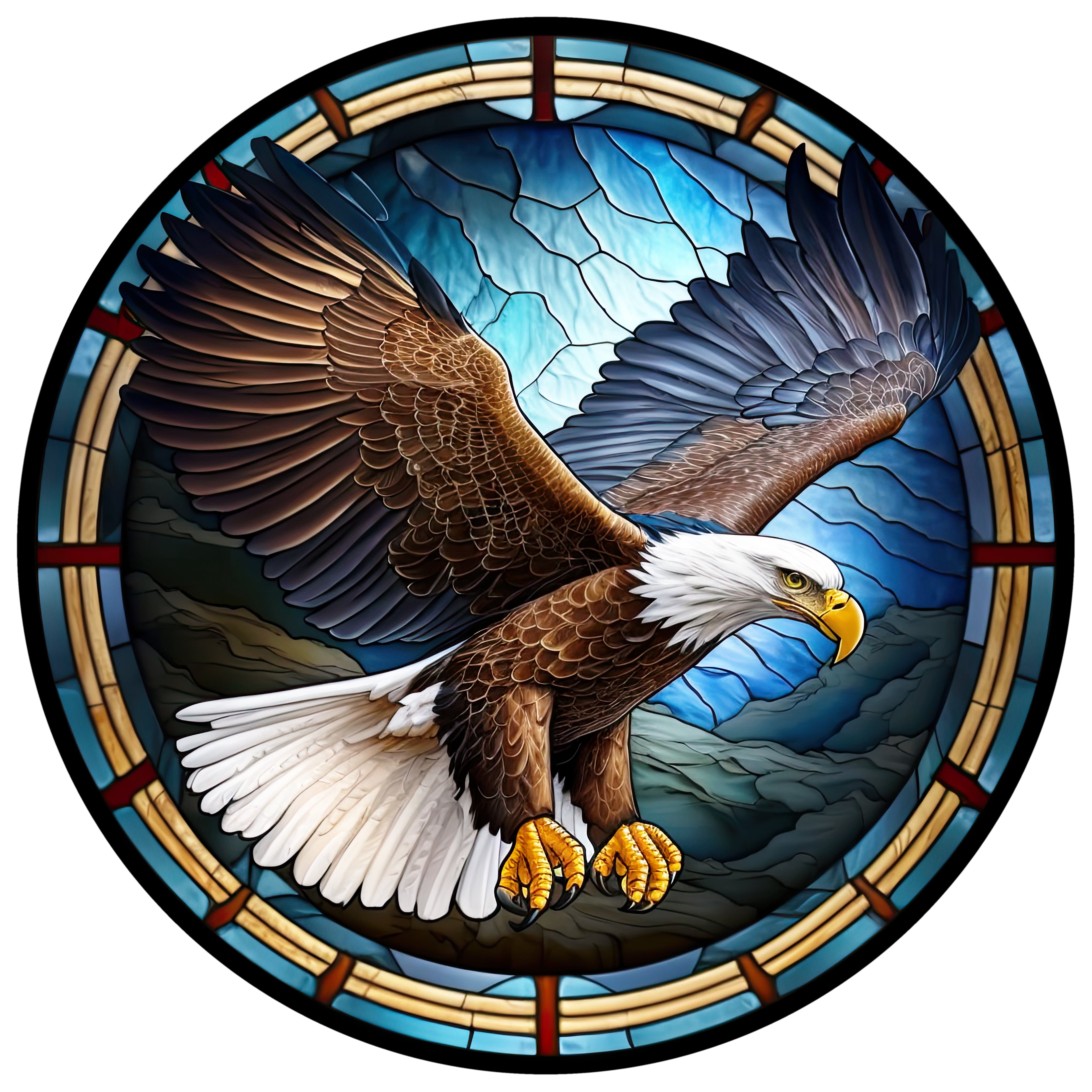 American Eagle Bird With Blue Background 20mm For Snap Charm Jewelry