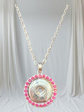 Pink Round Rhinestone Pendant with 20mm Snap to Insert from Simple Elegance Jewelry Snap Charms