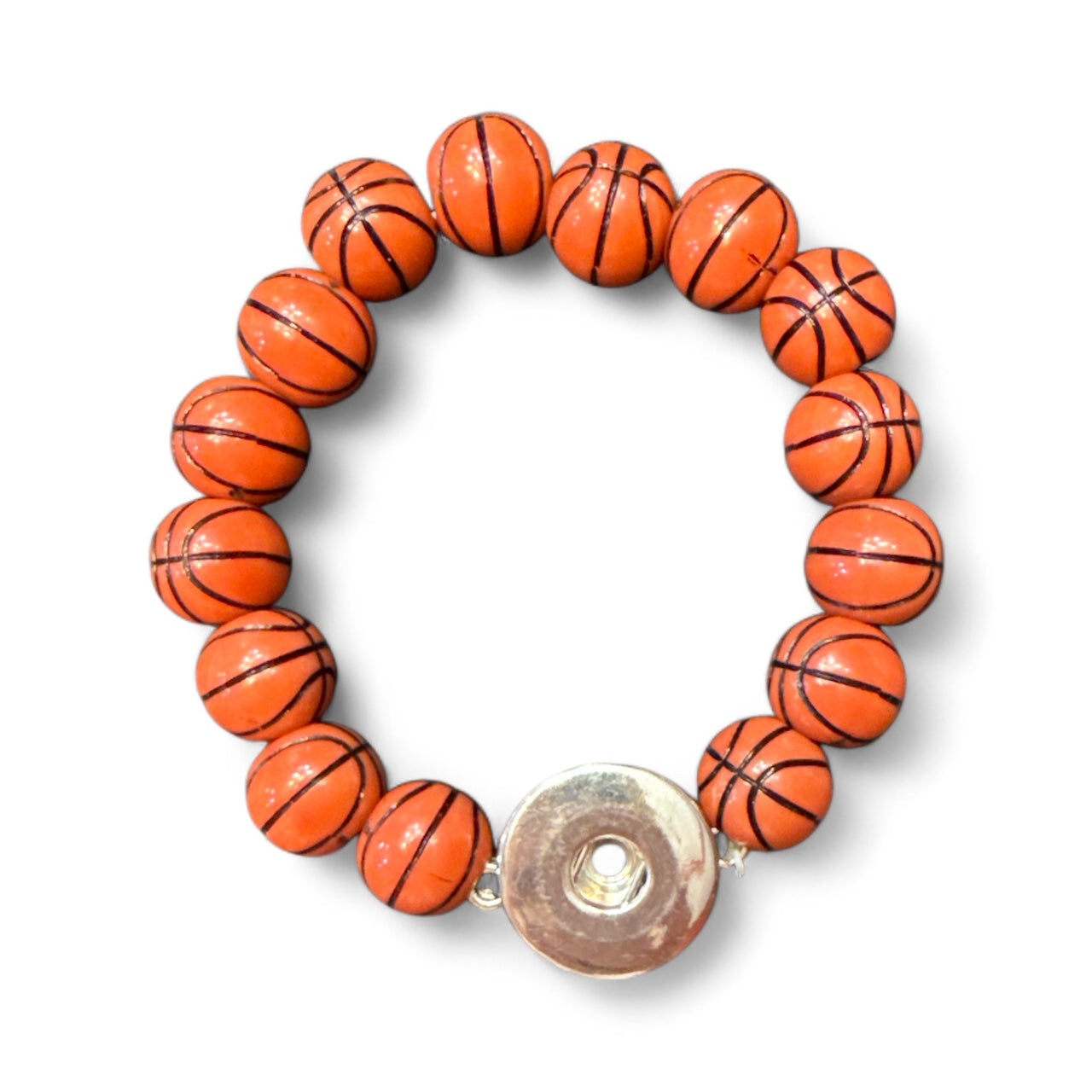 Elastic Stretch Basketball 20mm Snap Bracelet for Simple Elegance Snap Charms