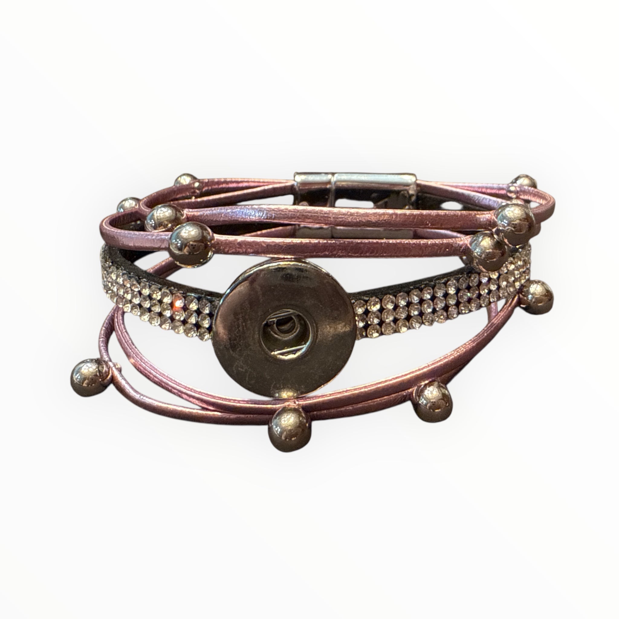 Rhinestone Split Design Magnetic Closure for 20mm Snap Base from Simple Elegance Snap Jewelry