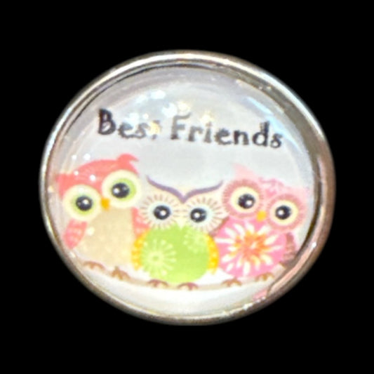 Best Friends Owls 20mm Snap Charm for Simple Elegance Snap Jewelry