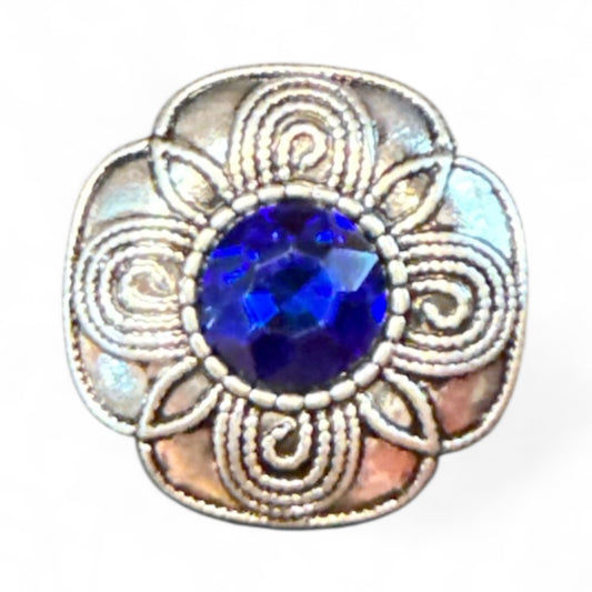 Metal Flower Design Rhinestone 20mm for Snap Charm Jewelry (Assorted Colors)