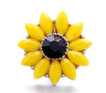 Sunflower Yellow Rhinestone 20mm Snap Charm