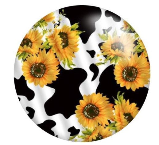 Cow Print Sunflower Snap Charm 20mm