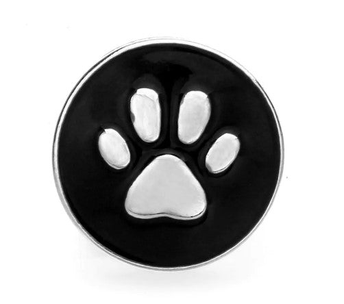 Metal Enameled Dog Paw Print 20mm Charm (Choice of Pink and Black)