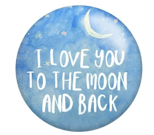 I love You To The Moon Blue Snap Charm 20mm