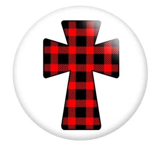 Buffalo Print Cross Snap Charm 20mm Snap Base