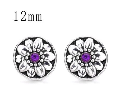 Birthstone Flower MINI 12mm Snap Charm