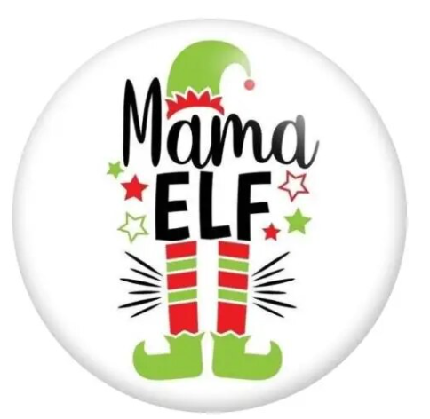 Mama Elf Christmas Snap Charm 20mm