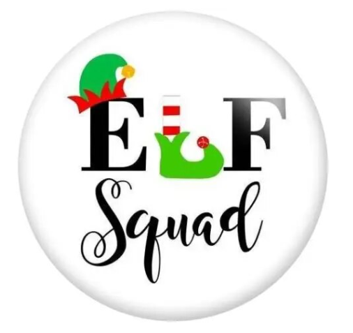 Elf Squad Christmas Holiday Snap Charm 20mm