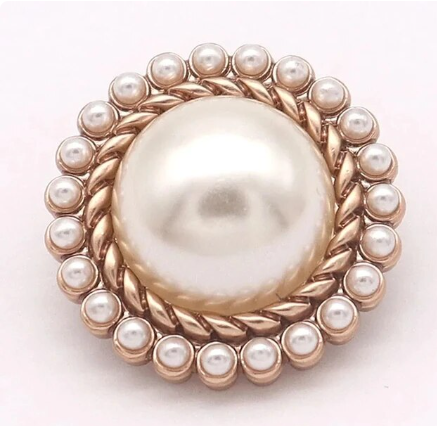 Large Gold Pearl Rope Design Snap Charm 20mm