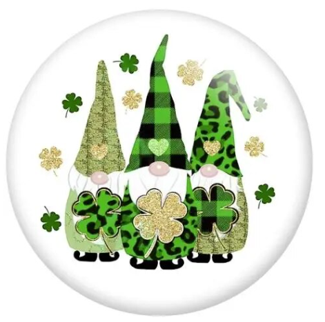 St Patrick's Day Three Gnomes 20mm Snap Charm