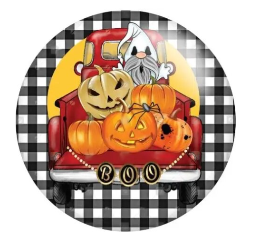 Halloween Pumpkin Gnome Truck Snap Charm 20mm
