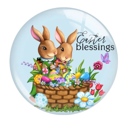 Easter Blessings Bunny's In A Basket 20mm Snap Charms