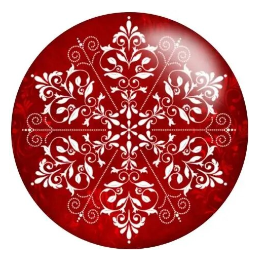 Red Christmas Snowflake 20mm Snap Charm