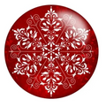 Red Christmas Snowflake 20mm Snap Charm