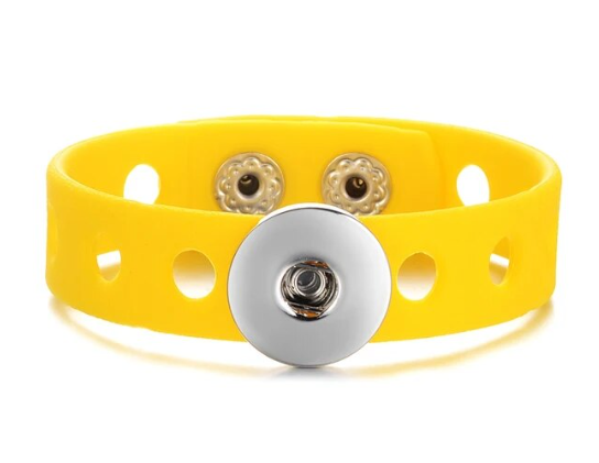 Silicone Children's Single Snap 20mm Snap Bracelet (Assorted Colors)