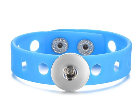 Silicone Children's Single Snap 20mm Snap Bracelet (Assorted Colors)