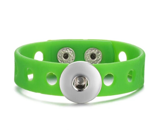 Silicone Children's Single Snap 20mm Snap Bracelet (Assorted Colors)