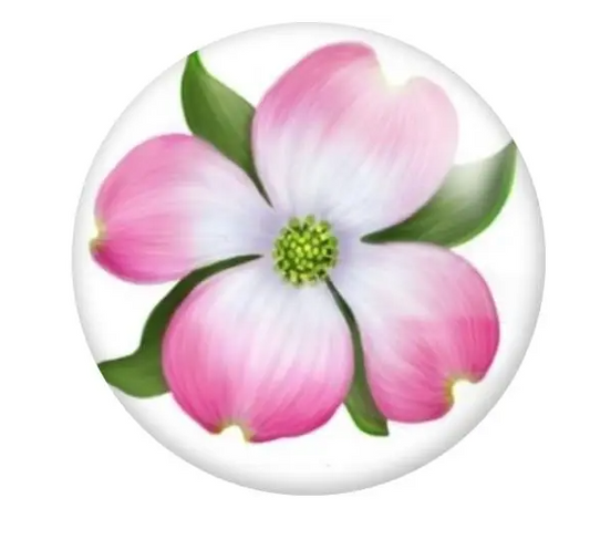 Pink Dogwood Easter Snap Charm 20mm