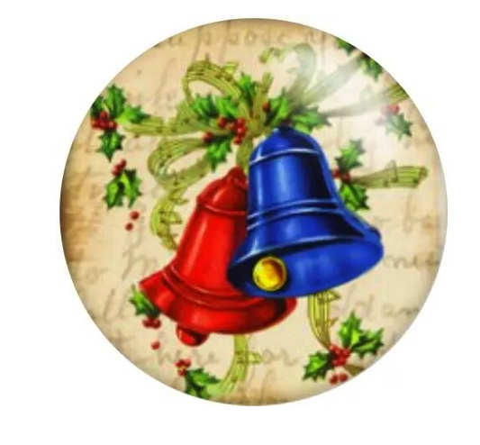 Christmas Red and Blue 20mm Snap Charm