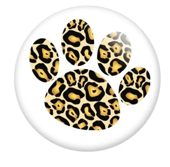 Dog Paw Leopard Print Snap 20mm