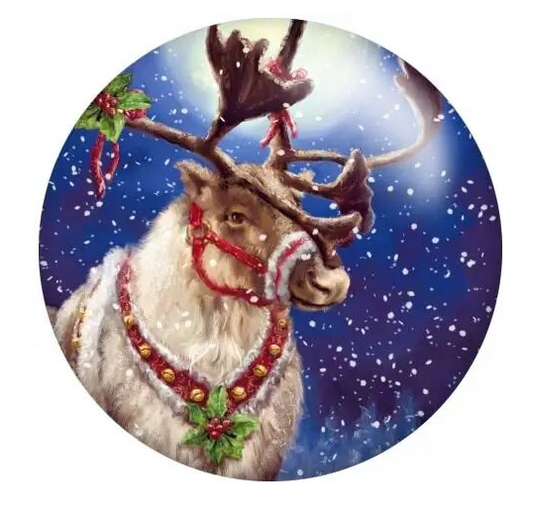 Christmas Santa's Reindeer Snap Charm 20mm for Snap Charm Jewelry