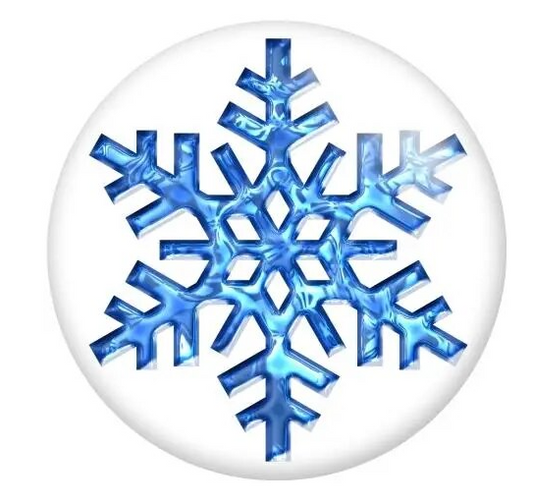 Blue Snowflake 20mm Snap Charm