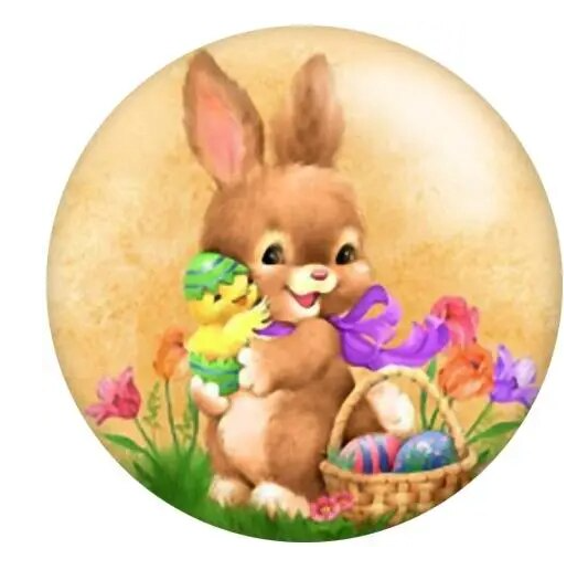 Easter Bunny with Eggs 20mm Snap Charm for Snap Charm Jewelry