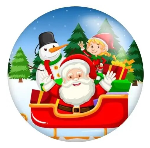 Christmas Santa Claus Sleigh Holiday 20mm Snap Charm for Snap Charm Jewelry