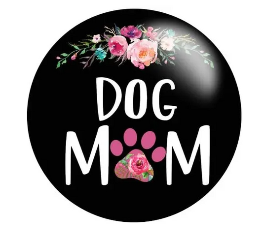 Black Dog Mom Paw Print 20mm Snap Charm