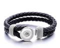 Single Snap  20mm PU Leather Loop Snap Bracelet Fit's up to 8" (Assorted Colors)
