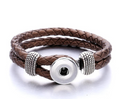 Single Snap  20mm PU Leather Loop Snap Bracelet Fit's up to 8" (Assorted Colors)