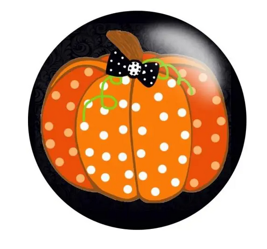 Pumpkin Orange Poke-a Dot Halloween Fall Snap Charm 20mm