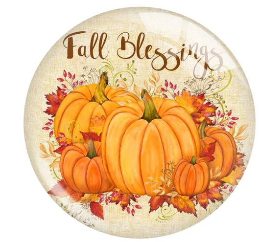 Fall Blessings Pumpkins Holiday Snap Charm 20mm