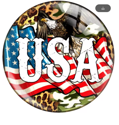 USA Patriotic Eagle Flag Snap Charm 20mm for Snap Jewelry
