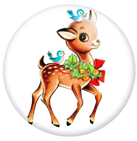 Baby Deer Christmas Holiday 20mm Snap Charm for Snap Jewelry