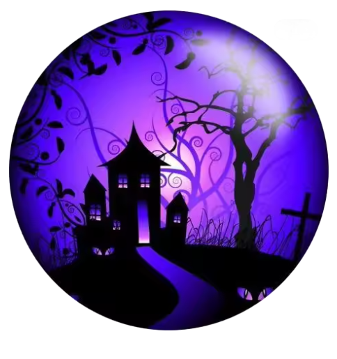 Purple Spooky Halloween Holiday Snap Charm 20mm for Snap Jewelry